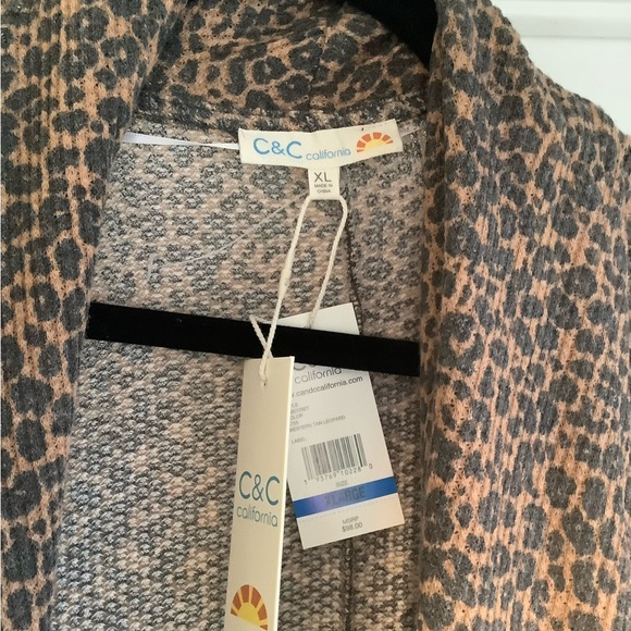 NWT WOMENS XL open front long cardigan in leopard print - Picture 3 of 5